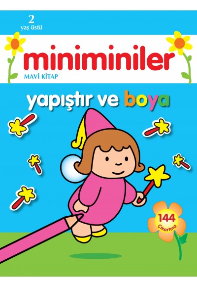 Miniminiler Yapıştır ve Boya (Mavi Kitap)