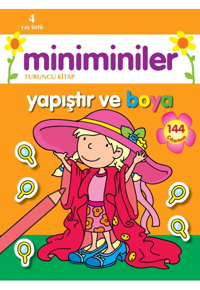 Miniminiler Yapıştır ve Boya (Turuncu Kitap)
