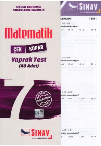 Sınav 7. Sınıf Matematik Çek Kopar Yaprak Test (Yeni)