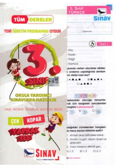 Sınav 3. Sınıf Tüm Dersler Çek-Kopar Yaprak Testler (Yeni)