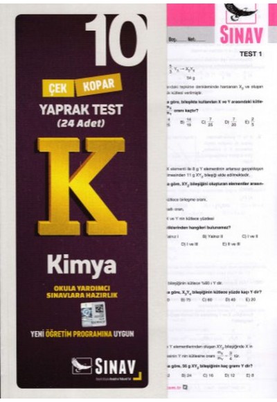 Sınav 10. Sınıf Kimya Çek Kopar Yaprak Test (Yeni)