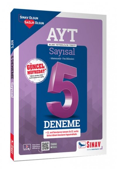 Sınav AYT Sayısal Çözümlü 5 Deneme (Yeni)