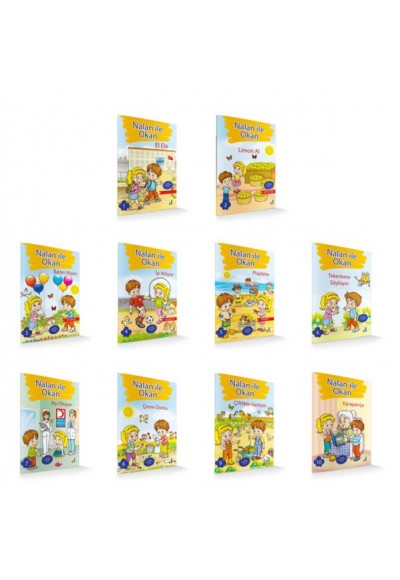 Nalan ile Okan Seti (10 Kitap - Dik Temel Yazılı)