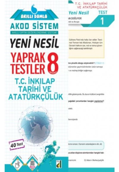 Akıllı Damla T.C. İnkılap Tarihi Ve Atatürkçülük Yeni Nesil Yaprak Testler-8. Sınıf