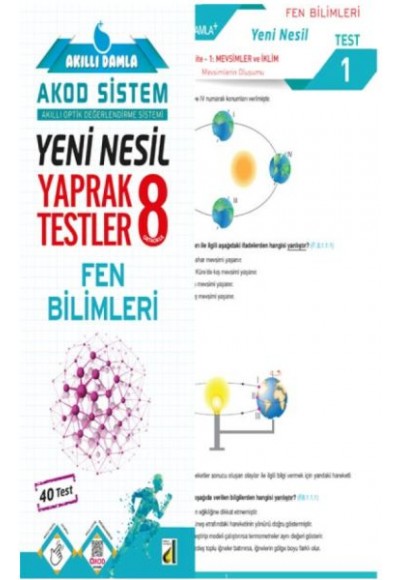 Akıllı Damla Fen Bilimleri Yeni Nesil Yaprak Testler-8. Sınıf