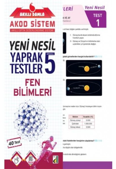 Akıllı Damla Fen Bilimleri Yeni Nesil Yaprak Testler-5. Sınıf