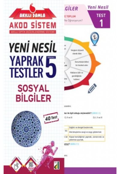 Akıllı Damla Sosyal Bilgiler Yeni Nesil Yaprak Testler-5. Sınıf