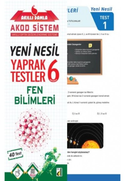 Akıllı Damla Fen Bilimleri Yeni Nesil Yaprak Testler-6. Sınıf