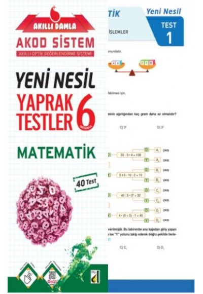 Akıllı Damla Matematik Yeni Nesil Yaprak Testler-6. Sınıf