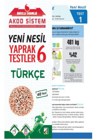 Akıllı Damla Türkçe Yeni Nesil Yaprak Testler-6. Sınıf