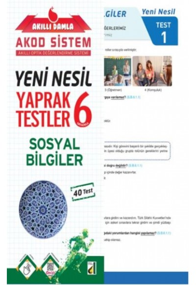 Akıllı Damla Sosyal Bilgiler Yeni Nesil Yaprak Testler-6. Sınıf