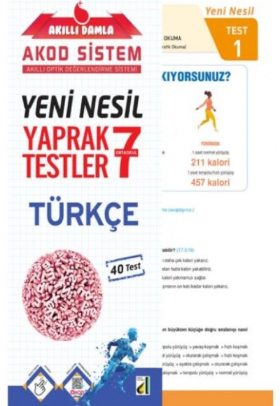 Akıllı Damla Türkçe Yeni Nesil Yaprak Testler-7. Sınıf