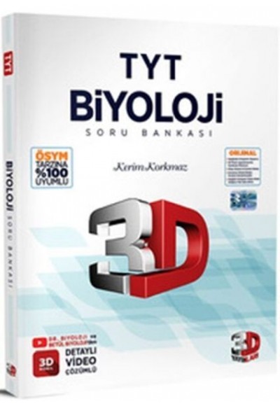 3D Yayınları  TYT Biyoloji Tamamı Video Çözümlü Soru Bankası