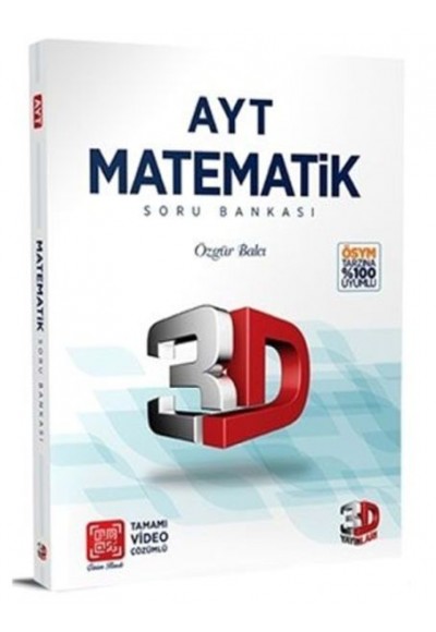 3D Yayınları  AYT Matematik Tamamı Video Çözümlü Soru Bankası