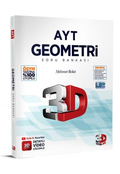 3D Yayınları  AYT Geometri Tamamı Video Çözümlü Soru Bankası