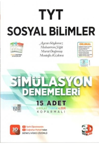 3D Yayınları TYT Sosyal Bilimler Tamamı Video Çözümlü Simülasyon Denemeleri