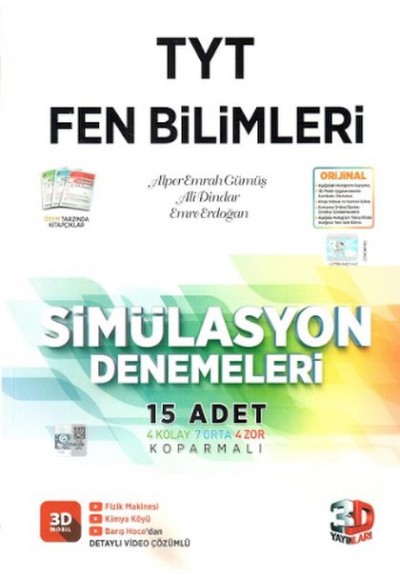 3D Yayınları TYT Fen Bilimleri Tamamı Video Çözümlü Simülasyon Denemeleri 15