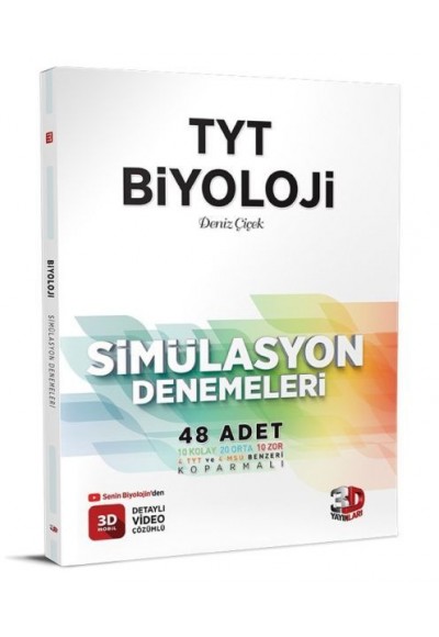 3D Yayınları TYT Biyoloji 48 Simülasyon Denemesi