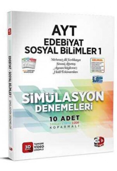 3D Yayınları AYT Edebiyat Sosyal Bilimler 1 Simülasyon Denemeleri