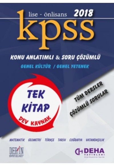 Deha 2018 KPSS Lise-Önlisans Tek Kitap