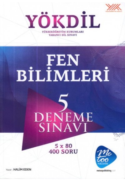 MeToo Publishing YÖKDİL Fen Bilimleri 5 Deneme Sınavı (Yeni)