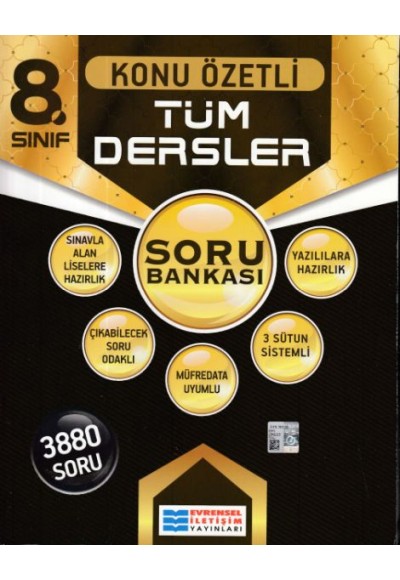 Evrensel 8. Sınıf Tüm Dersler Konu Özetli Soru Bankası (Yeni)