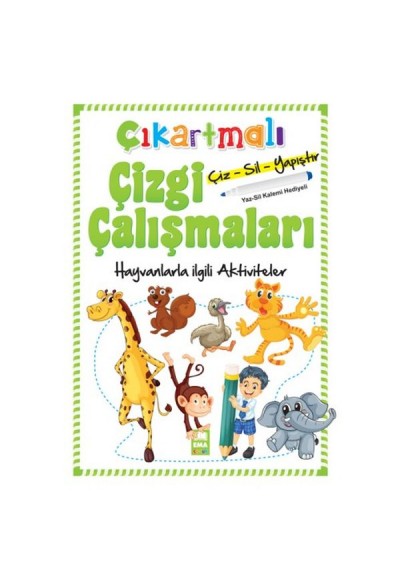 Çıkartmalı Çizgi Çalışmaları Hayvanlarla İlgili Aktiviteler