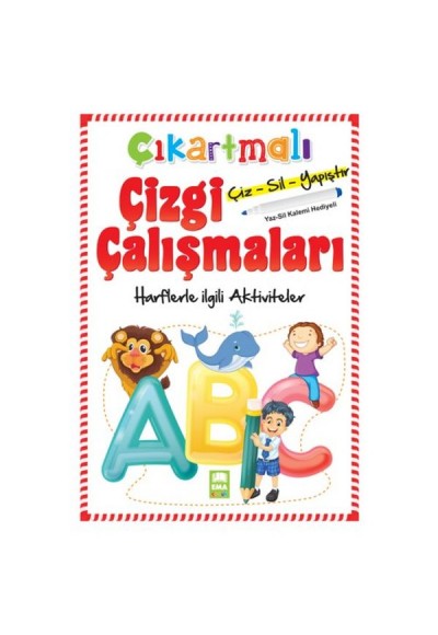 Çıkartmalı Çizgi Çalışmaları Harflerle İlgili Aktiviteler