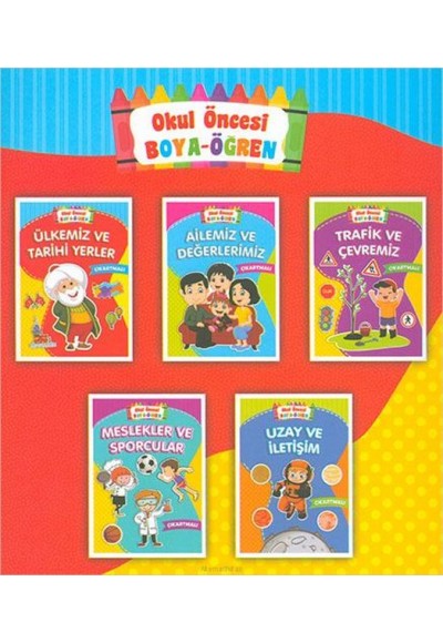 Okul Öncesi Boya-Öğren (5 Kitap)