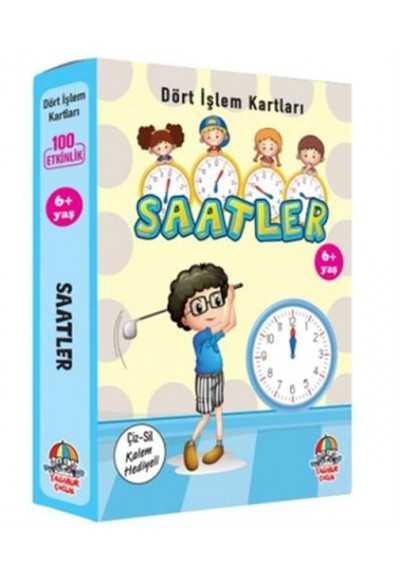 Saatler - Dört İşlem Kartları 6+ Yaş - Cep Boy