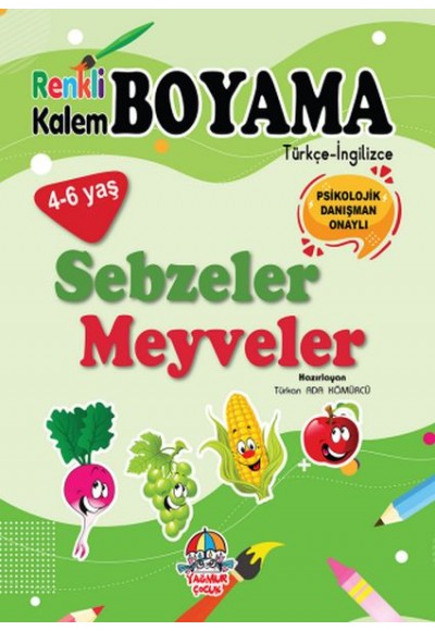 Renkli Kalem Boyama - Sebzeler Meyveler