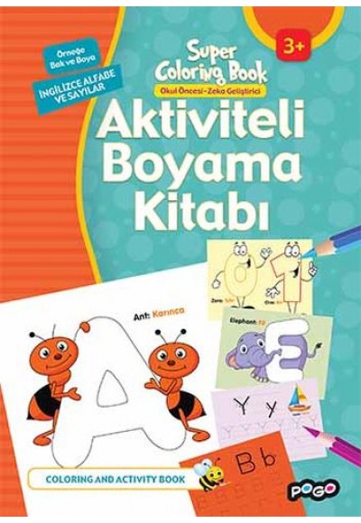 Aktiviteli Boyama Kitabı İngilizce Alfabe ve Sayılar