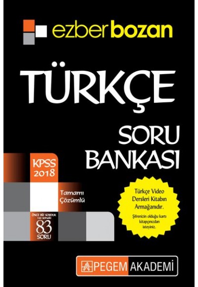 Pegem 2018 KPSS Ezberbozan Türkçe Soru Bankası