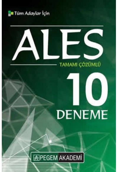 Pegem ALES Tamamı Çözümlü 10 Deneme (Yeni)