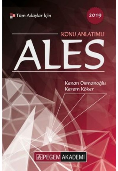 Pegem 2019 ALES Tüm Adaylar İçin Konu Anlatımlı (Yeni)