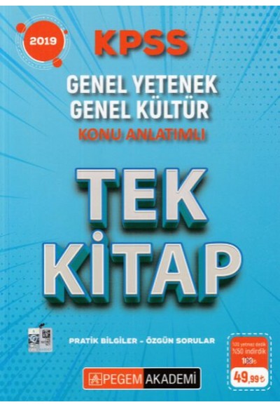 Pegem 2019 KPSS Genel Yetenek Genel Kültür Konu Anlatımlı Tek Kitap (Yeni)