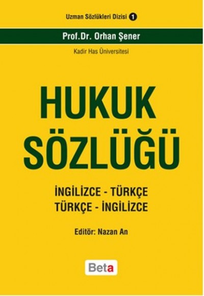 Hukuk Sözlüğü - İngilizce-Türkçe/Türkçe-İngilizce
