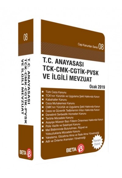 Cep Kanunlar Serisi 08 - T.C. Anyasası TCK-CMK-CGTİK-PVSK ve İlgili Mevzuat