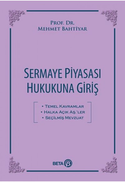 Sermaye Piyasası Hukukuna Giriş