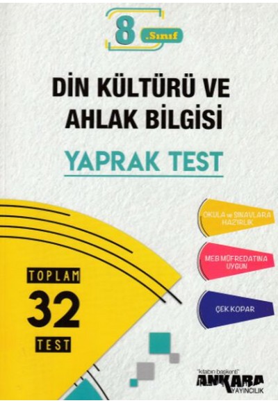 Ankara 8. Sınıf Din Kültürü ve Ahlak Bilgisi Yaprak Test (Yeni)