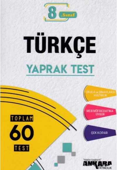 Ankara 8. Sınıf Türkçe Yaprak Test (Yeni)