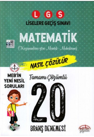 Editör LGS Matematik Çözümlü 20 Branş Denemesi (Yeni)