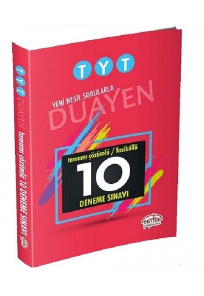 Editör TYT Duayen Çözümlü 10 Fasikül Deneme Sınavı (Yeni)