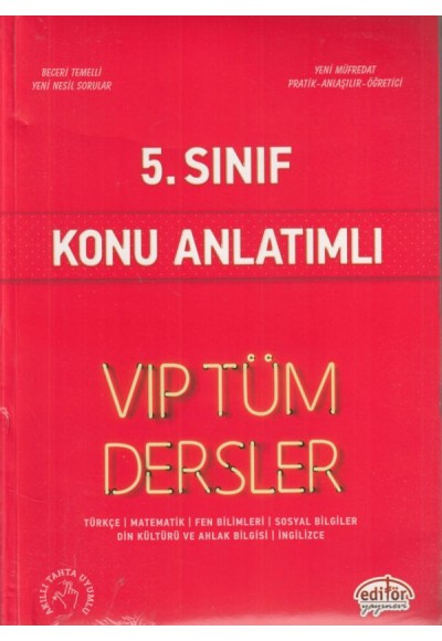 Editör 5. Sınıf VIP Tüm Dersler Konu Anlatımlı Kırmızı Kitap (Yeni)
