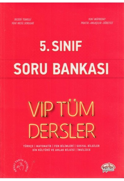 Editör 5. Sınıf VIP Tüm Dersler Soru Bankası Kırmızı Kitap (Yeni)