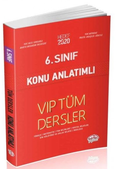 Editör 6. Sınıf VIP Tüm Dersler Konu Anlatımlı Kırmızı Kitap (Yeni)