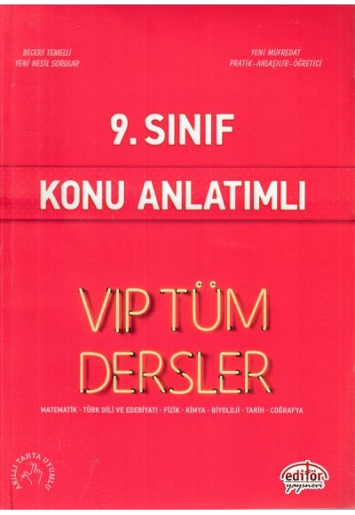 Editör 9. Sınıf VIP Tüm Dersler Konu Anlatımlı Kırmızı Kitap (Yeni)