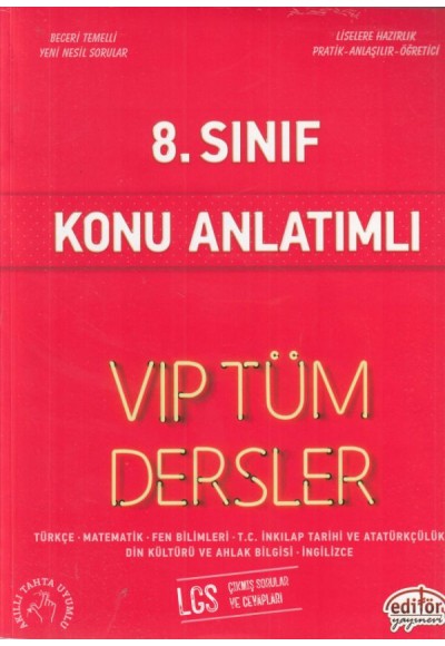 Editör 8. Sınıf VIP Tüm Dersler Konu Anlatımlı Kırmızı Kitap (Yeni)