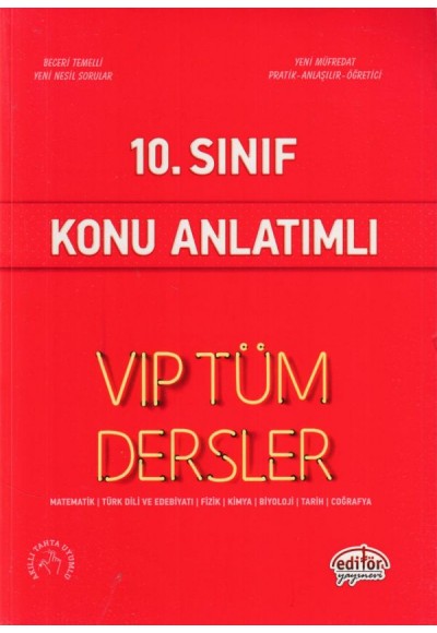 Editör 10. Sınıf VIP Tüm Dersler Konu Anlatımlı Kırmızı Kitap (Yeni)