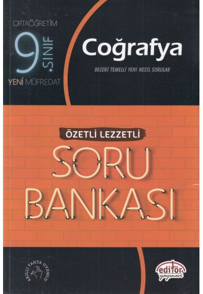 Editör 9. Sınıf Coğrafya Özetli Lezzetli Soru Bankası (Yeni)